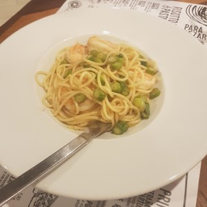 pasta con camarones 