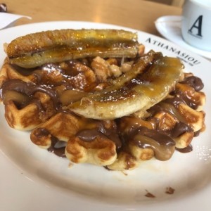 waffles con banana