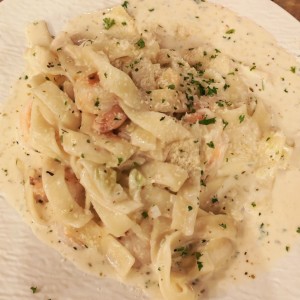 Pasta con camarones