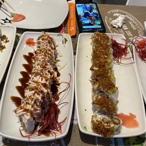 Originales Rollos - Roll Komodo Crocante, vietnamita dinamita, bankok de camarones y la gran muralla