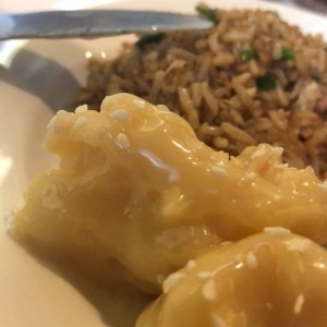 Langostinos en salsa blanca del chef