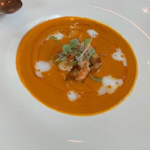 crema con camarones