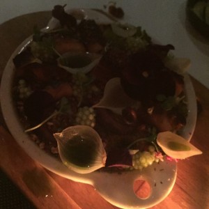 Pulpo y tapioca