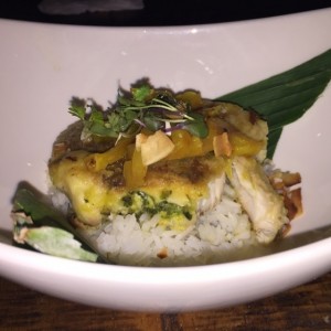 corvina con arroz de coco