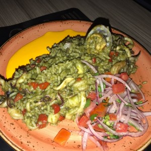 arroz verde con marisco 