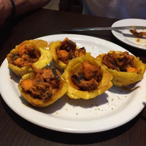 Patacones con pulpo