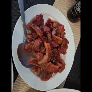 PUERCO ASADO EN SALSA BBQ CON MIEL
