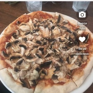 pizza de pollo con champinones