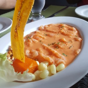 Tiradito en salsa de rocota