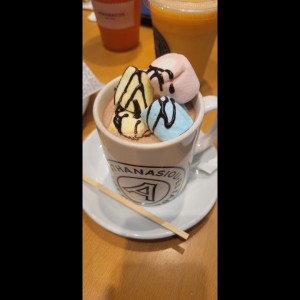 chocolate caliente con malvaviscos