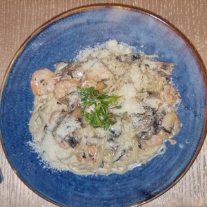 spaguetti con camarones