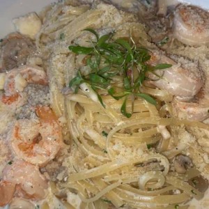 Pasta con camarones! Muy buena