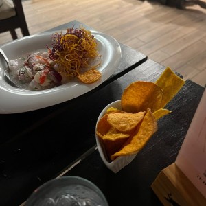 Ceviche de camaron pescado blanco