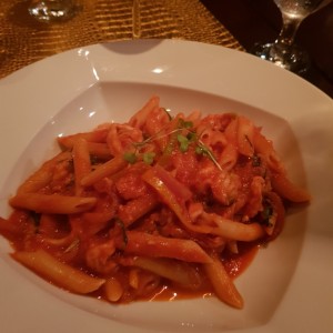 Pasta con mariscos y sin mejillones