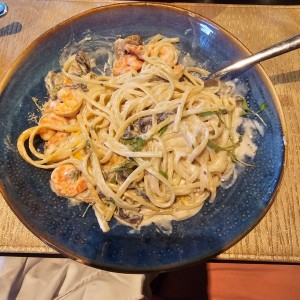 pasta con camarones