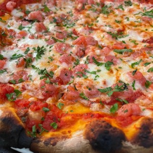 Pizza con camarones