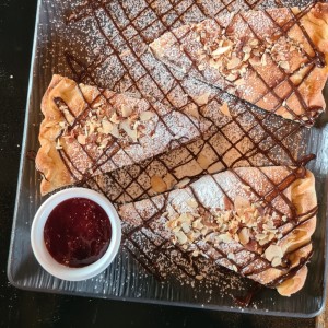 Calzone relleno de nutella