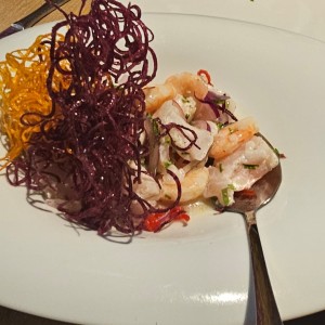 Ceviche de pescado y camarones ?