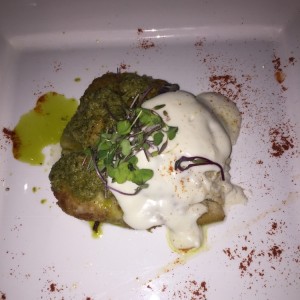 Filete de Pescado al Pesto y Queso Cabra