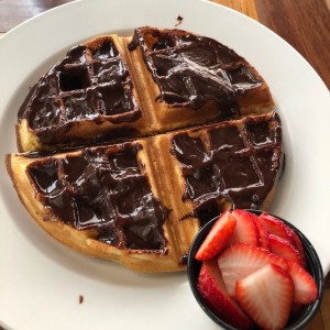 Waffles con nutella