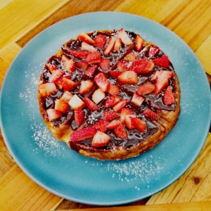 Waffle de Nutella y Fresas