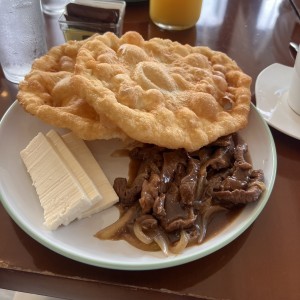 Hojaldre , Bistec y queso