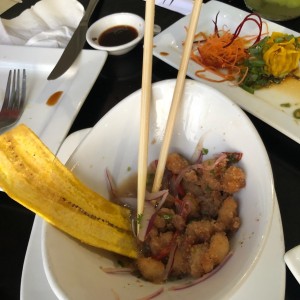 Ceviche frito de corvina