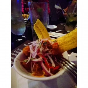 Ceviche frito de corvina