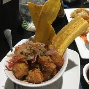 ceviche frito de langostinos