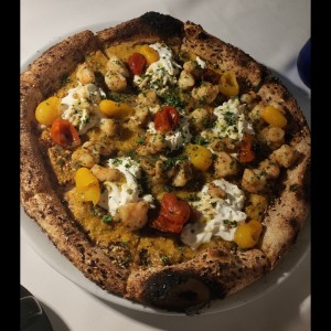 pizza de langostinos