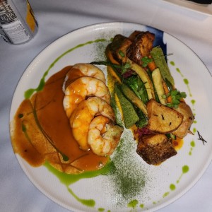 langostinos con vegetales