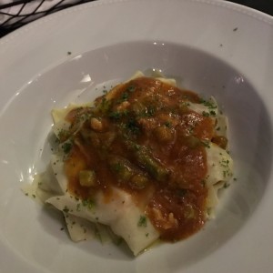 lasagna abierta de langosta