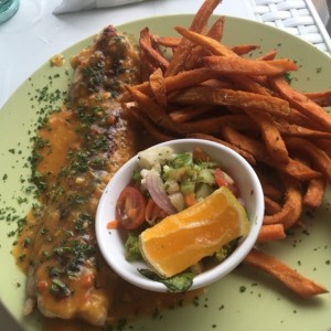 Corvina al ajillo