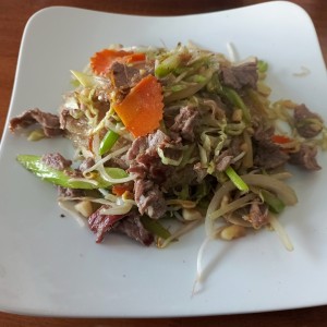 fideos transparente con carne