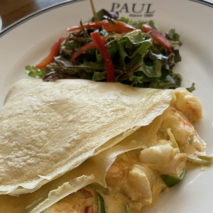 Crepes de Camarones con salsa bechamel