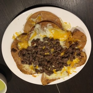 Nachos de bistec