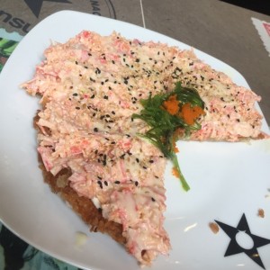 pizza de cangrejo