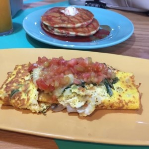 spinach & mushroom omelette
