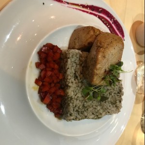 atun con risoto de algas