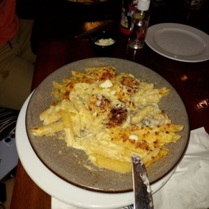 pasta con mariscos gratinados