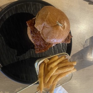 Hamburguesa pollo bbq