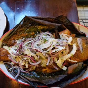 Pescado del dia en este caso Mero al fogon. muy Caro este Plato $35