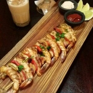 Brochetas de Langostinos! totalmente recomendadas!