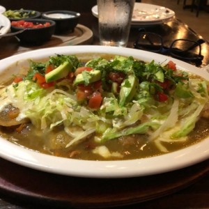 enchiladas vegetarianas en salsa verde