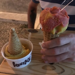 helado de fresa con maracuya