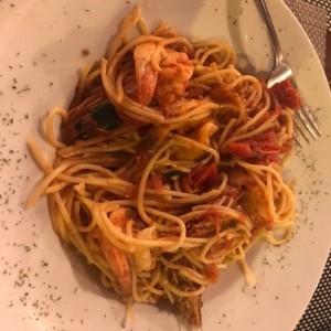 Spaghetti con langostinos