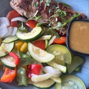 Filete de corvina al curry y coco