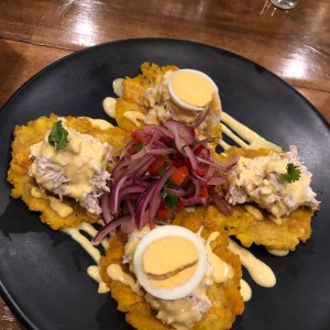 patacones con pollo