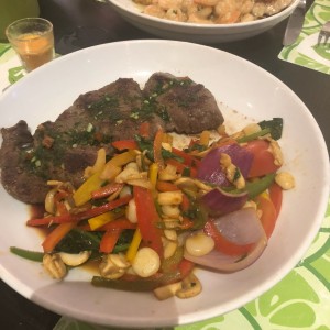 churrasco con vegetales 