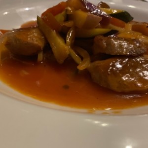 Filete de puerco con vegetales